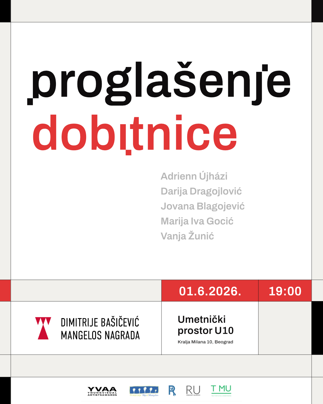 Proglašenje dobitnice Mangelos nagrade za 2026. godinu